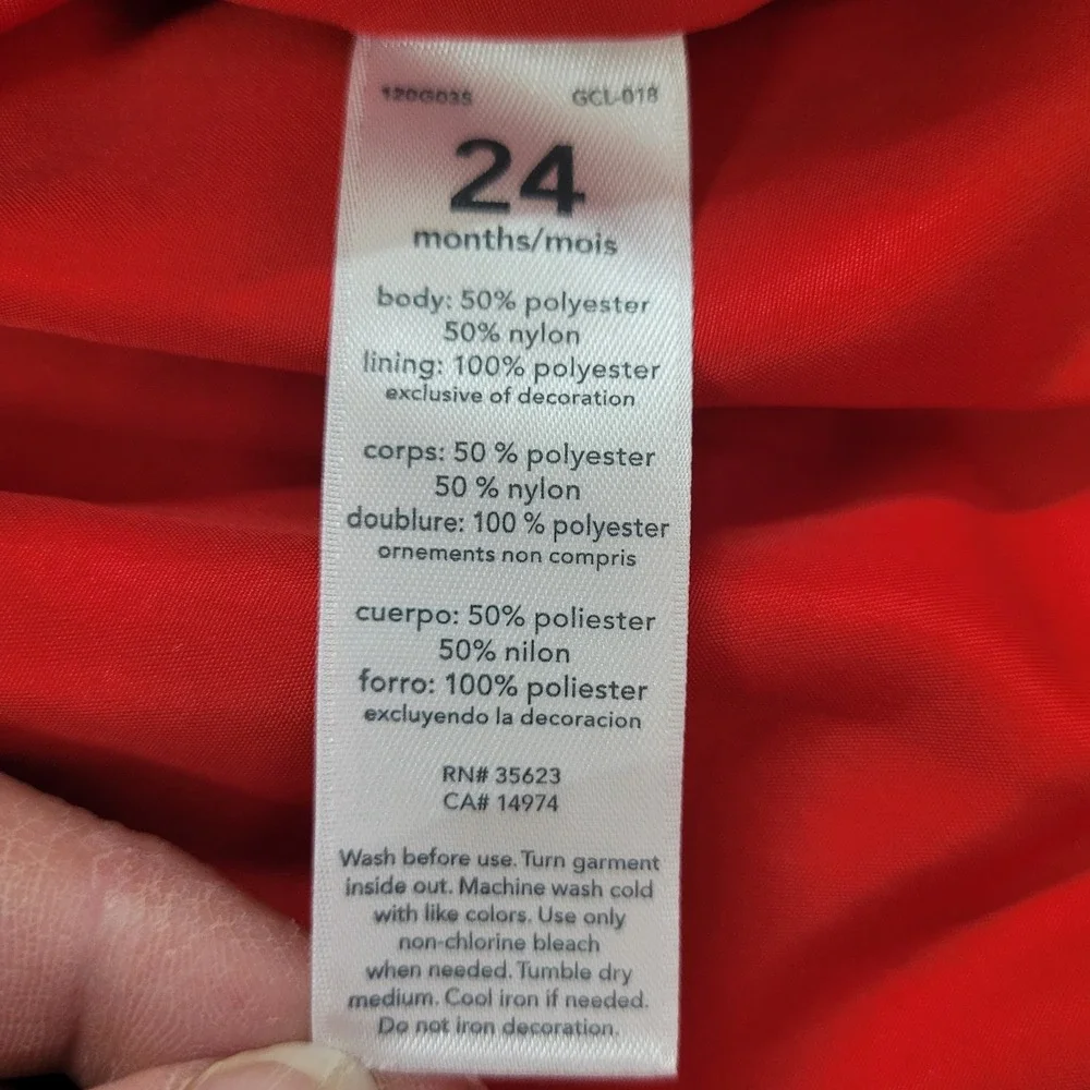 Carters Dress Girl 24M Red Black Plaid‎ Lined Holiday Party Wedding Princess